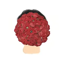 GadinFashion? Artificial flower Full Juda Bun/Gajra Hair Flower Gajra for Wedding and Parties Use for Women in Red Color Pack of 1-thumb2