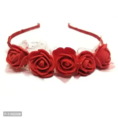 GadinFashion Women's and Girl's Foam Rose Tiara Hair Band (Red)