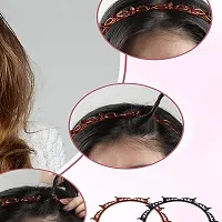 GadinFashion? Headbands for Women Girl Double Layer Twist Plait Hairband Hoop for Braiding, Korean Double Bangs, Multi-Layer Hollow Woven Headband Pack-01, Black-thumb2