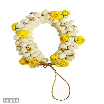 GadinFashion? Hair Artificial Flower Mogra Gajra/Juda, Accessories For Women/Girls (Pack-01, Color-Yellow)