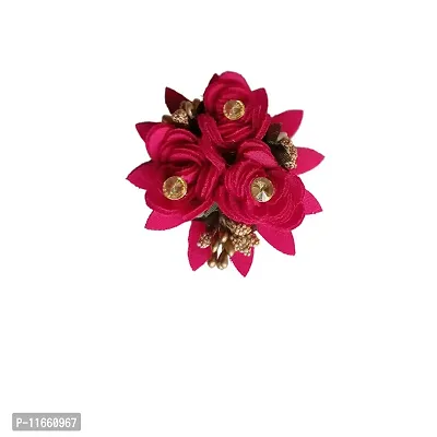 GadinFashion? Artificial Flower Juda Hair Pins/Clip for Girls Hair Styling (Pack of-01,Color-Rani Pink)