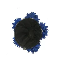 GadinFashion? Fabric Flower Gajra Bun Artificial Juda Hair Bun Gajra Accessories for Women, Blue, Pack of 01-thumb1