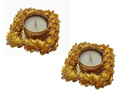 Gadinfashion? Tealight Candle Holder, Diwali Candle Holder for Home Decoration, Best Gift for Diwali Decor, Party Decoration, Yellow, Set of 2-thumb1