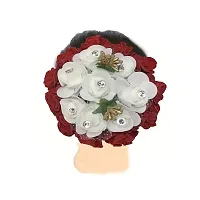 GadinFashion? Flower Gajra Hair Bun Decoration Full Bun Gajra/Juda For Women/Girls Color-Red & White Pack Of 1-thumb1