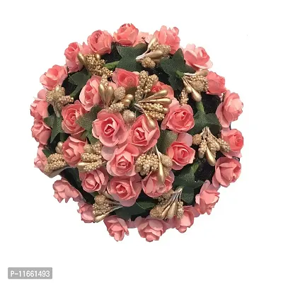 GadinFashion? Stylish Full Juda Bun Hair Flower Gajra for Wedding and Parties Use for Women in Pink Color Pack of 1-thumb0