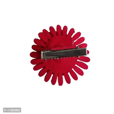 GadinFashion? Artificial Flower Juda Hair Pins/Clip for Girls Hair Styling (Pack of-01,Color-Red)-thumb2