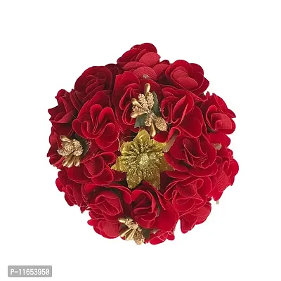 GadinFashion? Artificial Flower Juda Hair Gajra for Girls Hair Styling (Pack of-01,Color-Red)