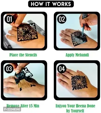 Unique Mehndi stencil Henna Tattoo Stencil Women Girls Finger Temporary 43 Temporary Tattoo Kit-thumb3