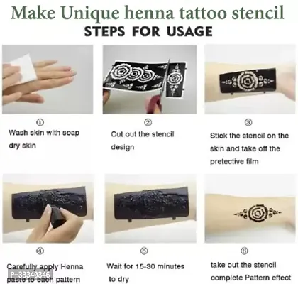 Unique Mehndi stencil Henna Tattoo Stencil Women Girls Finger Temporary 43 Temporary Tattoo Kit-thumb2