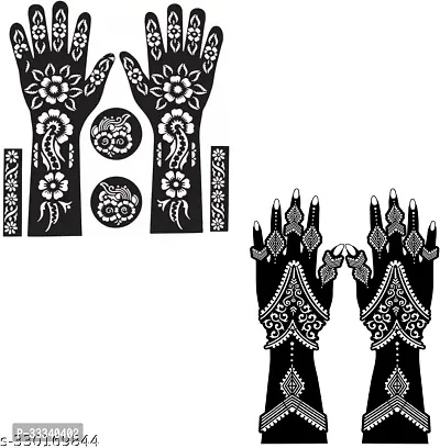 Mehandi Stencil Mehendi stencil bridal, Mehendi Design 235+032 Temporary Tattoo Kit Pack Of 2-thumb0