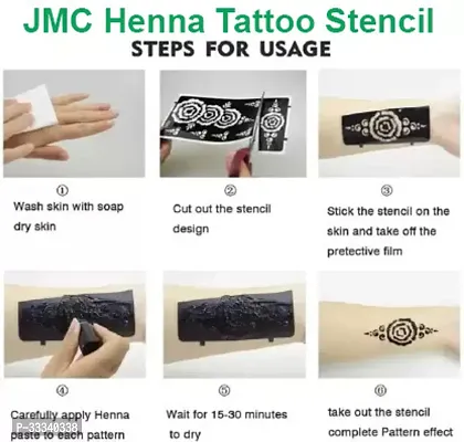 Unique Mehndi stencil Henna Tattoo Stencil Women Girls Finger Paint Temporary Temporary Tattoo Kit-thumb2