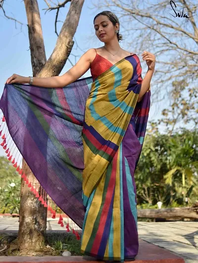 Alluring Khadi Cotton Saree with Blouse piece 