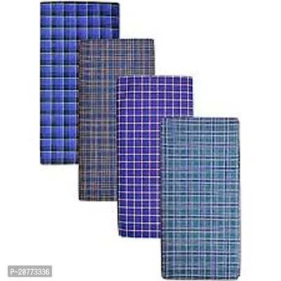 Elite Multicoloured Cotton Blend Checked Lungis For Men Pack Of 4-thumb0