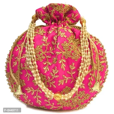 Stylish Silk Potli Bag For Womens-thumb0