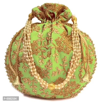 Amazing good quality pearl handle partywear potli bag-thumb0