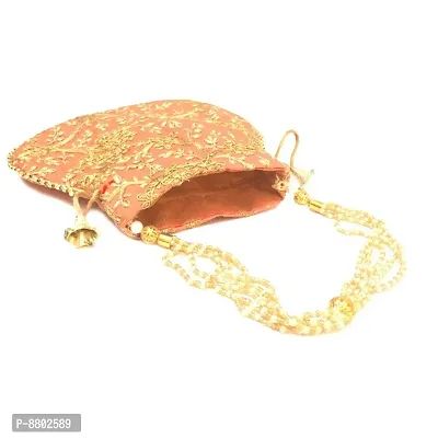 Amazing good quality pearl handle partywear potli bag-thumb2