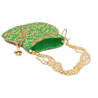 Amazing good quality pearl handle partywear potli bag-thumb2