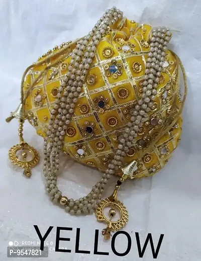 Amazing good quality pearl handle partywear potli bag-thumb0