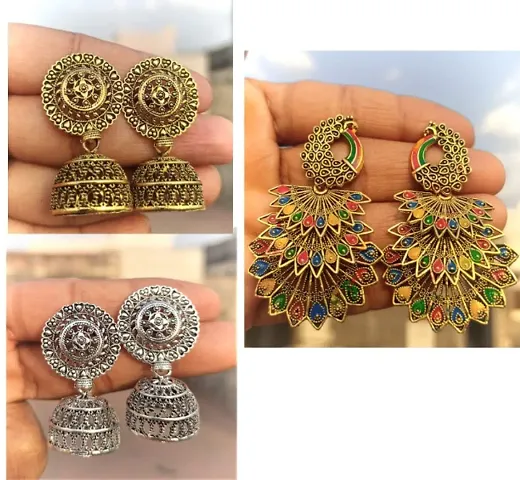 BULBUL STYLISH OXIDISED ETHNIC CASUAL EARRINGS FOR GIRLS/WOMEN