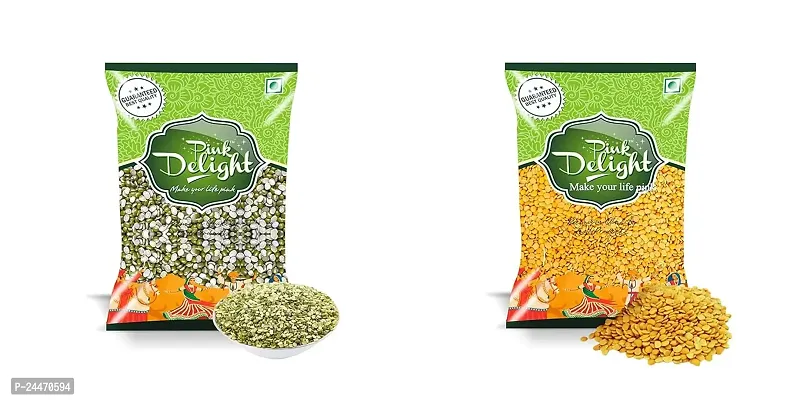 Unpolished Dal Combo 1 Kg | Moong Hari Dal 500 Gm | Arhar Dal 500 Gm