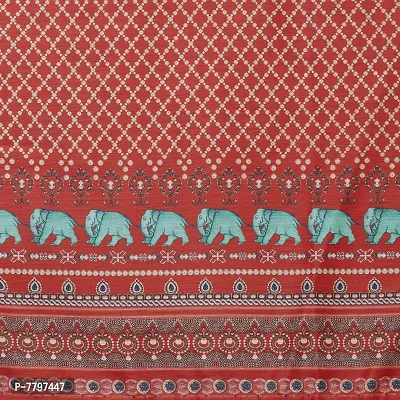 Faserz Red Color Traditional Digital Print Chanderi Silk Dupatta For Women (FZ-CHN-07, Length -2.30 Mts, Width - 36 inch)-thumb5