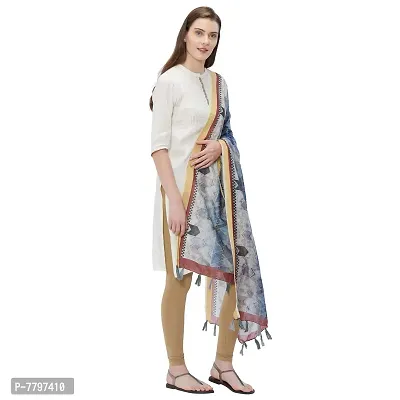 Faserz Chanderi silk dupatta Women's chunni(grey, blue_2.30 * 0.90 mts)-thumb5