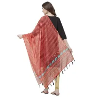 Faserz Red Color Traditional Digital Print Chanderi Silk Dupatta For Women (FZ-CHN-07, Length -2.30 Mts, Width - 36 inch)-thumb3