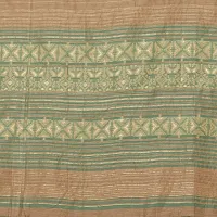 Faserz Woven Matka Silk Jamdani dupatta Women's chunni (Beige, Green_2.30 * 0.90 mts)-thumb4