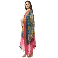 Faserz Traditional Digitial Printed Chanderi Silk Dupatta For Women (Length:2.30 Mts, Width:36 Inch) (PINK)-thumb3