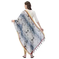 Faserz Chanderi silk dupatta Women's chunni(grey, blue_2.30 * 0.90 mts)-thumb1