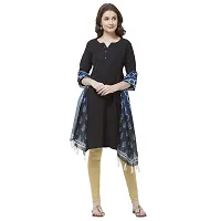 Faserz Women's Navy Blue Indigo Color Tie & Dye Style Traditional Digital Printed Chanderi Silk Dupatta (Navy Blue, Black_2.30 * 0.90 mts)-thumb1