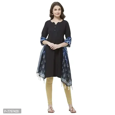 Faserz Women's Navy Blue Indigo Color Tie & Dye Style Traditional Digital Printed Chanderi Silk Dupatta (Navy Blue, Black_2.30 * 0.90 mts)-thumb2