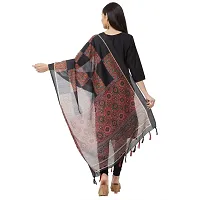 Faserz Traditional Dgitial Printed Chanderi Silk Dupatta For Women (Length:2.30 Mts, Width:36 Inch) (BLACK)-thumb3