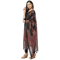 Faserz Traditional Dgitial Printed Chanderi Silk Dupatta For Women (Length:2.30 Mts, Width:36 Inch) (BLACK)-thumb2