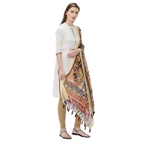 Faserz Traditional Kalamkari Print Designer Chanderi Silk Dupatta for Women With Tassels (GN-RSM-43, Length:2.30 Mts, Width - 36inch)-thumb3