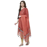 Faserz Red Color Traditional Digital Print Chanderi Silk Dupatta For Women (FZ-CHN-07, Length -2.30 Mts, Width - 36 inch)-thumb2