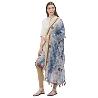 Faserz Chanderi silk dupatta Women's chunni(grey, blue_2.30 * 0.90 mts)-thumb2