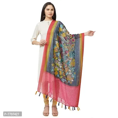 Faserz Traditional Digitial Printed Chanderi Silk Dupatta For Women (Length:2.30 Mts, Width:36 Inch) (PINK)-thumb0