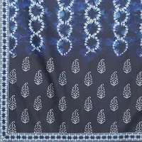 Faserz Women's Navy Blue Indigo Color Tie & Dye Style Traditional Digital Printed Chanderi Silk Dupatta (Navy Blue, Black_2.30 * 0.90 mts)-thumb4