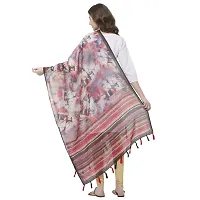 Faserz Chanderi silk dupatta Women's chunni(FZ-CHN-05 Red & Grey_Length -2.30 Mts, Width - 36 inch)-thumb3