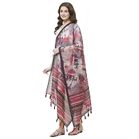 Faserz Chanderi silk dupatta Women's chunni(FZ-CHN-05 Red & Grey_Length -2.30 Mts, Width - 36 inch)-thumb2