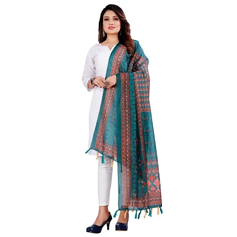 Stylish Chanderi Silk Printed Dupattas For Women