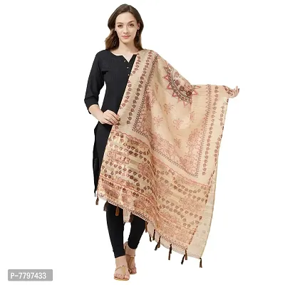 Faserz Cotton silk dupatta Women's chunni (Beige, Maroon_2.30 * 0.90 mts)