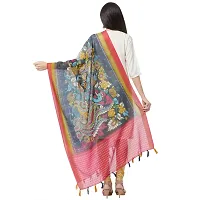 Faserz Traditional Digitial Printed Chanderi Silk Dupatta For Women (Length:2.30 Mts, Width:36 Inch) (PINK)-thumb2