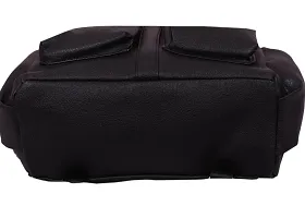FutureWorld Women Backpack Waterproof Bag Zipper Type in PU (Black)-thumb3