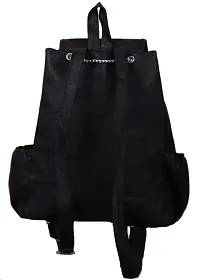 FutureWorld Women Backpack Waterproof Bag Zipper Type in PU (Black)-thumb2