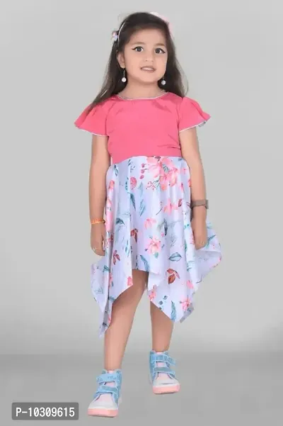 New launching Frock Toddler Girls Floral Print Ruffle Trim fancy frock-thumb0