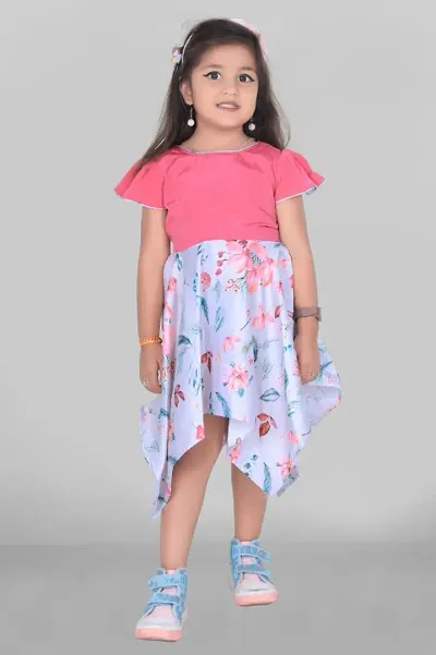 New launching Frock Toddler Girls Floral Print Ruffle Trim fancy frock