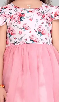 New launching Frock Toddler Girls Floral Print Butterfly Sleeve Combo Dress-thumb2