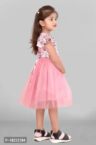 New launching Frock Toddler Girls Floral Print Butterfly Sleeve Combo Dress-thumb5